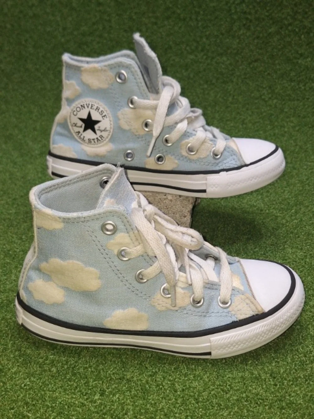Converse Kids Light Blue and White Cloud High Top Sneakers